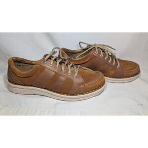 Born Womens Mimas Tan Leather Lace Up Sneaker Shoes 8.5M Casual Comfort Preppy